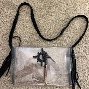 Clear Crossbody Bag with Black Accents